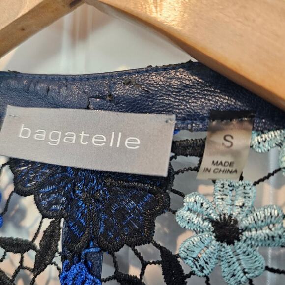 Bagatelle Floral Jacket Womens Small Blue Embroidered Floral Whimysgoth Sheer - Picture 6 of 10